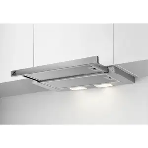 Electrolux LFP326S Semi Built-in Pull-out Cooker Hood Grey Stainless Steel 410 m³/h 3 Speeds LED Lighting