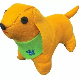 Stnux Mascot brūns suns no filca, adīta/šūta rotaļlieta vai komplekts