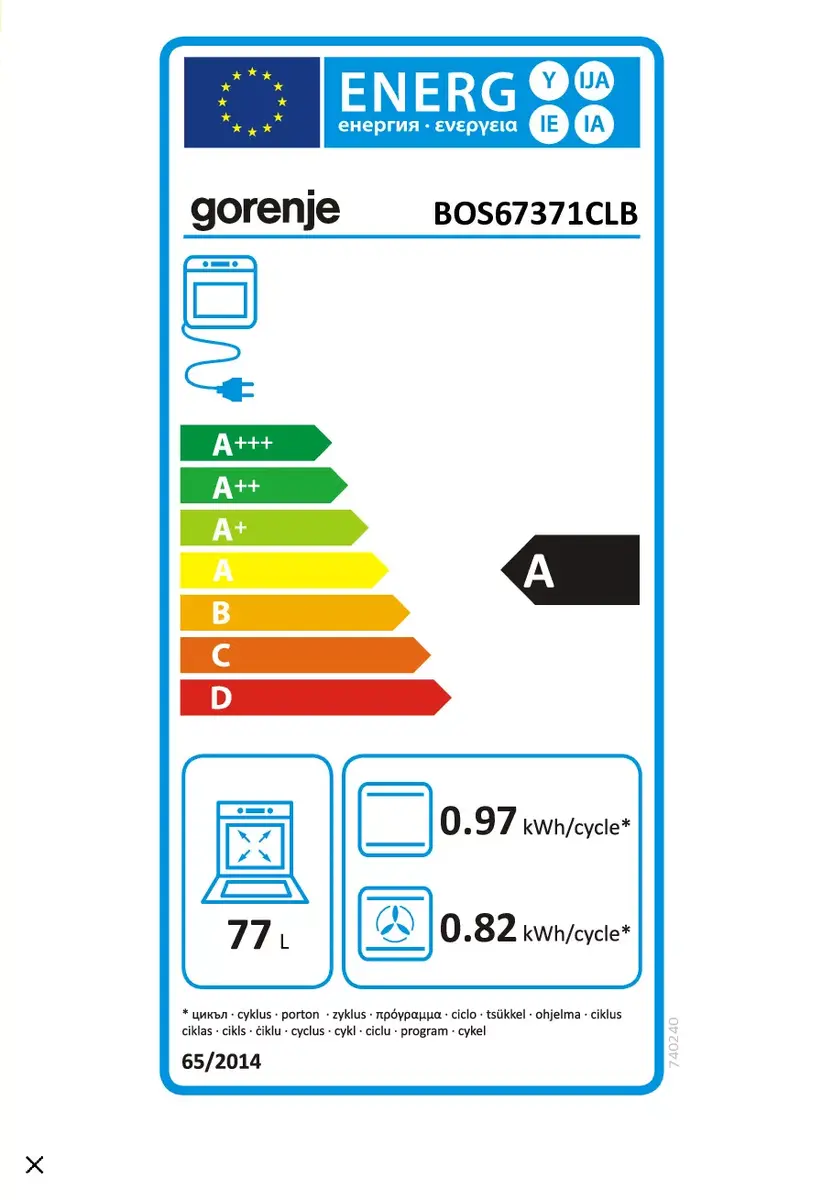 Iebūvējama krāsns Gorenje BOS67371CLB Photo 9