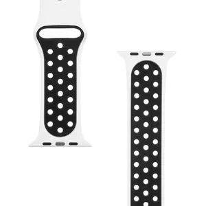 Силиконовый ремешок Tactical Double для Apple Watch 42/44/45 мм, белый и черный