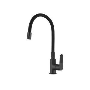 Кухонный смеситель INVENA Joga Plus Black BZ-32-P04-C, однорычажный, для мойки