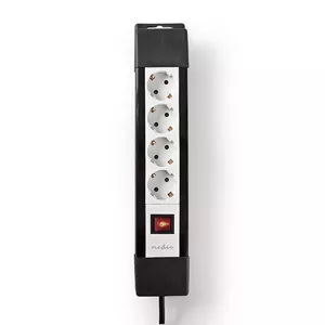 Удлинитель Nedis EXSO430F1PRO 3м 4 розетки Черный Белый