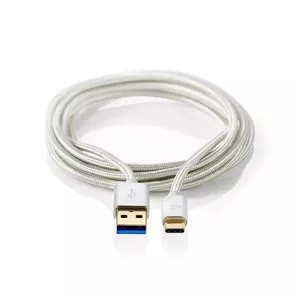 Nedis CCTB61600AL10 USB cable 1 m USB 3.2 Gen 1 (3.1 Gen 1) USB A USB C Aluminium