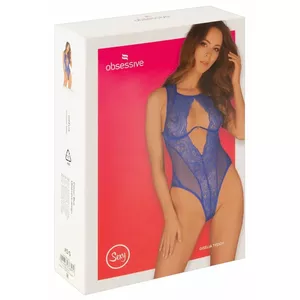 Bodysuit Obsessive Giselia XS/S Black – lace & powernet, underwired cups, adjustable straps, high-leg cut, hook crotch