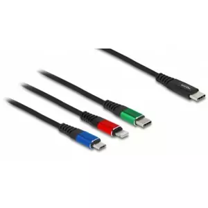 DeLOCK USB Charging Cable 3 in 1 USB Type-C Lightning Micro USB 30 cm