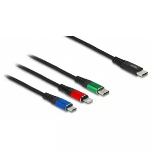 DeLOCK USB Charging Cable 3 in 1 USB Type-C to Lightning Micro USB 1 m