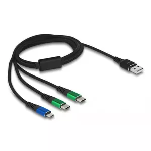 Кабель DeLOCK USB для зарядки 3 в 1 Type-A на Micro USB / 2 x USB Type-C 1 м
