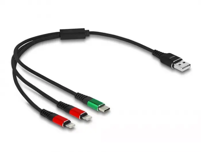 Кабель DeLOCK USB 3 в 1 Type-A на 2 x Lightning USB Type-C Photo 2