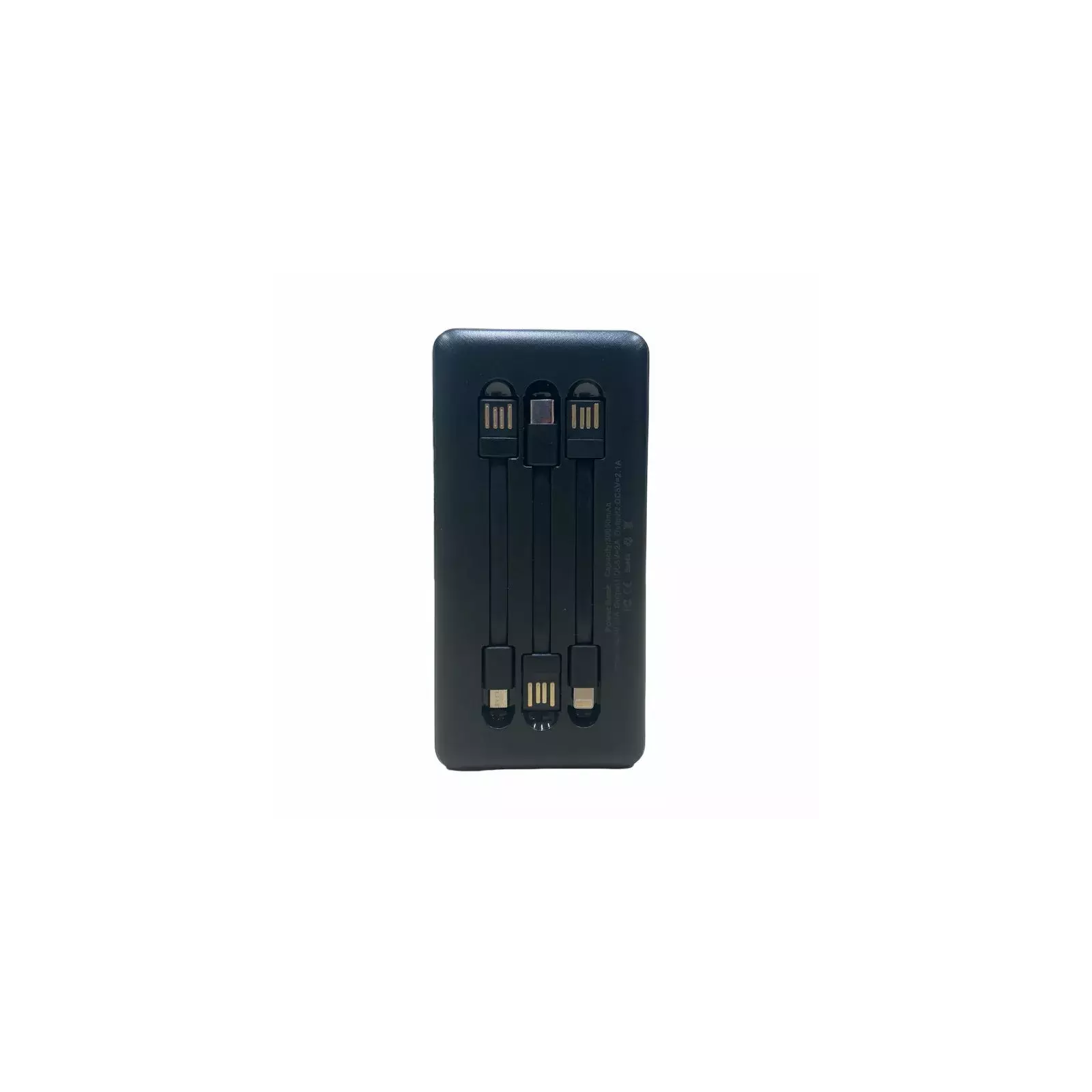 Riff YM-407S Mega Power Bank Lādētājs - 2x USB, 3 Kabeļi, Melns Photo 2
