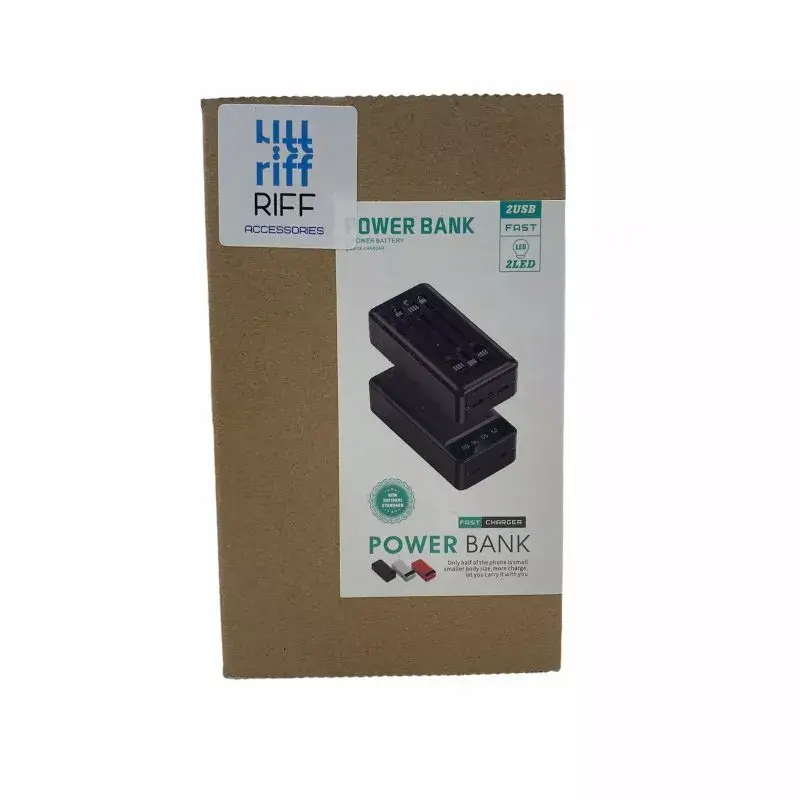Riff YM-407S Mega Power Bank Charger - 2x USB, 3 Cables, Black Photo 4