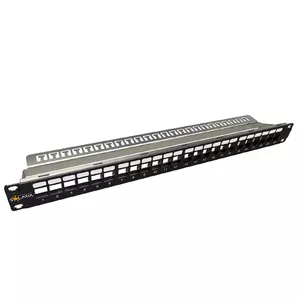 Patch panel SOLARIX SX24M-0-STP-BK-UNI-N 19" 24 ports 1U, shielded (STP), black