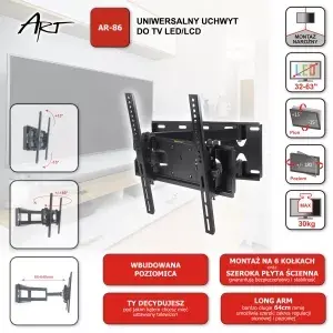 Sienas TV stiprinājums ART AR-86 Photo 10