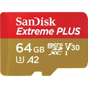 EXTREME PLUS MICROSDXC 64GB+SD ADAPTERIS 200MB/S 90MB/S A2 C10 V3