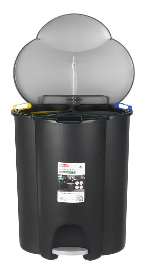Trash Can Curver 254540 40L Black Pedal Photo 3