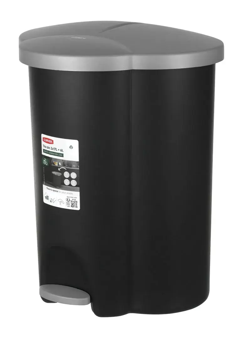 Trash Can Curver 254540 40L Black Pedal Photo 9