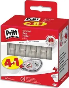 Korekcijas rullītis Pritt Compact Flex Roller 4.2 EcoPack 4+1 — roku korekcijas lenta 4.2 mm