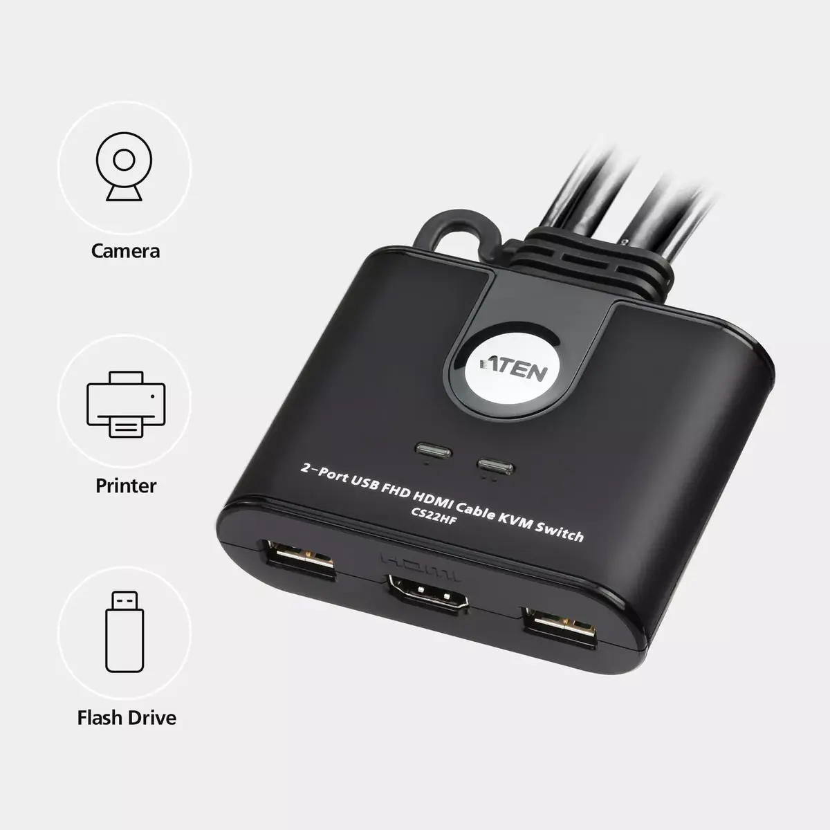 KVM Switch ATEN 2-Port USB FHD HDMI Cable Photo 2