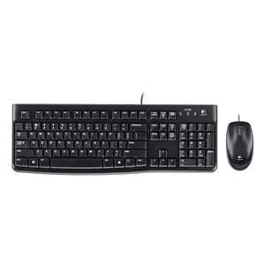 Logitech Desktop MK120 Проводная клавиатура и мышь USB QWERTY Черная