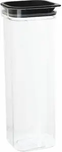 Food storage container plast team Trockenvorratsdose Hamburg 1.7 L square transparent/black NAS·Silicone·PP food-safe