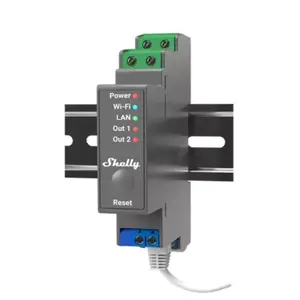 Электрическое реле Shelly Pro2 Черное Синее Зеленое 25A 110-240V