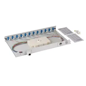 Patch panel 1U EFB Elektronik BA71921L48 — LC fiber, grey, 483×44.5×244 mm