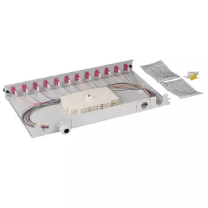 Patch panel 1U EFB Elektronik BA71901L48OM4 — LC connectors, OM4, grey, 483×44.5×244 mm