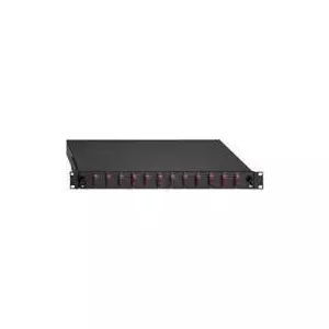 Fiber optic patch panel Rutenbeck 2280300120 — 12-port LC Duplex, multimode, 1U, black RAL 9005