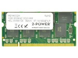2-Power 1GB Laptop Memory Module DDR SODIMM 333MHz