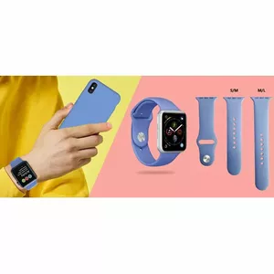 Elastīga sporta lenta PURO Apple Watch, 44 mm, zila / AW44ICONDKBLUE