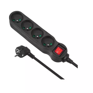 Power Extension Maclean MCE180 1.4m 4 AC Outlets Indoor Black