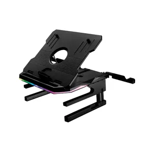 Laptop stand SUREFIRE PORTUS X2, metal/plastic, 43.9 cm (17.3"), 360° rotation, USB 5 V/0.5 A, black