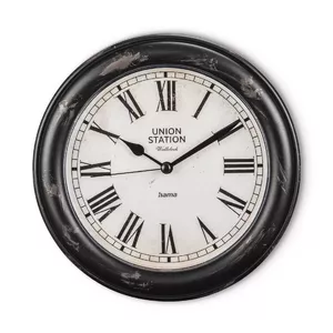 Hama Urban Quartz clock Round Black, White