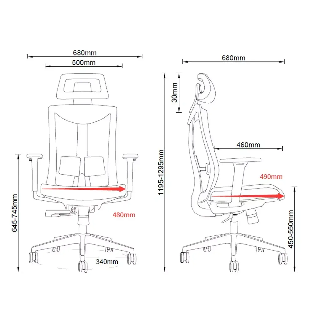 Ergonomisks ofisa krēsls MACLEAN ER-414 Photo 11