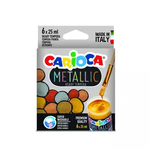 Краска темпера Carioca KO026 25 мл банка Бронзовая Медная Золотая Розовая Золотая Серебряная
