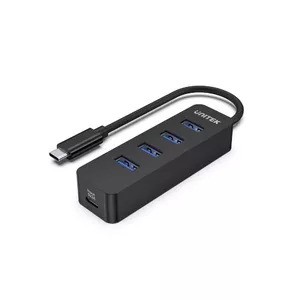 USB-концентратор Unitek uHUB Q4 — 4 порта USB 3.2 Gen 1 (Type-A), хост USB-C, 5 Гбит/с, 10 Вт, чёрный