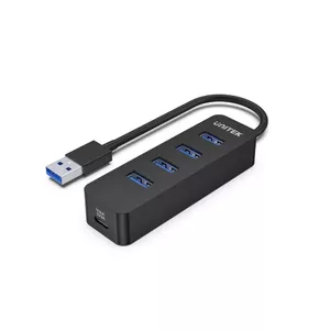 USB-хаб Unitek uHUB Q4 — 4 порта USB 3.2 Gen 1 Type-A + 1 USB-C, 5000 Мбит/с, 10 Вт, чёрный