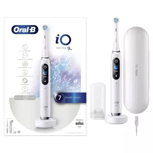 Elektriskā zobu birste Oral-B iO Series 9n — iebūvēts akumulators, 4 režīmi, balta