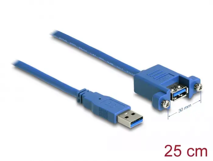 DeLOCK USB 3.0 Type-A male to female panel-mount cable Photo 2