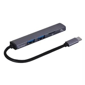 Кард-ридер ORICO CA913541 алюминиевый USB-C с 3 портами (USB-C разъём, алюминиевый корпус)