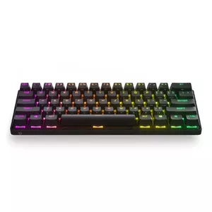 Mekaniskā spēļu klaviatūra STEELSERIES Apex Pro Mini Wireless — 60% formfaktors, USB + RF bezvadu + Bluetooth, QWERTY US, melna