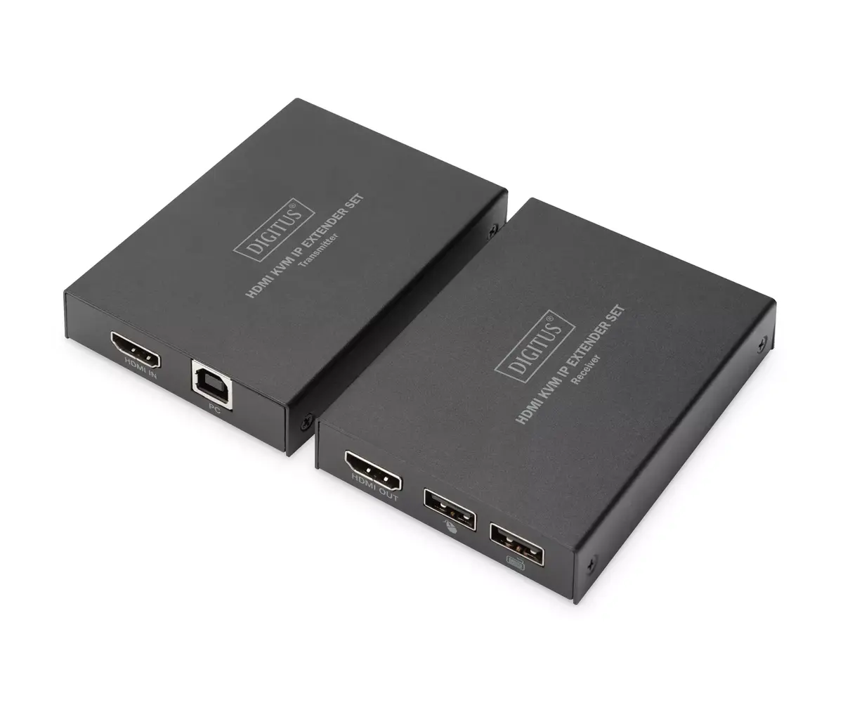 AV transmitter & receiver, Digitus, HDMI KVM IP Extender Set Photo 2