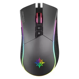Wired right-hand gaming mouse INCA IMG-GT19 — USB Type-A, 4800 DPI, 7 buttons, multi-color illumination, black/grey