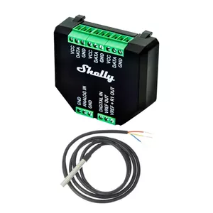 Shelly Plus Add-On + 1xDS18B20 jaudas relejs Melns, Zaļš