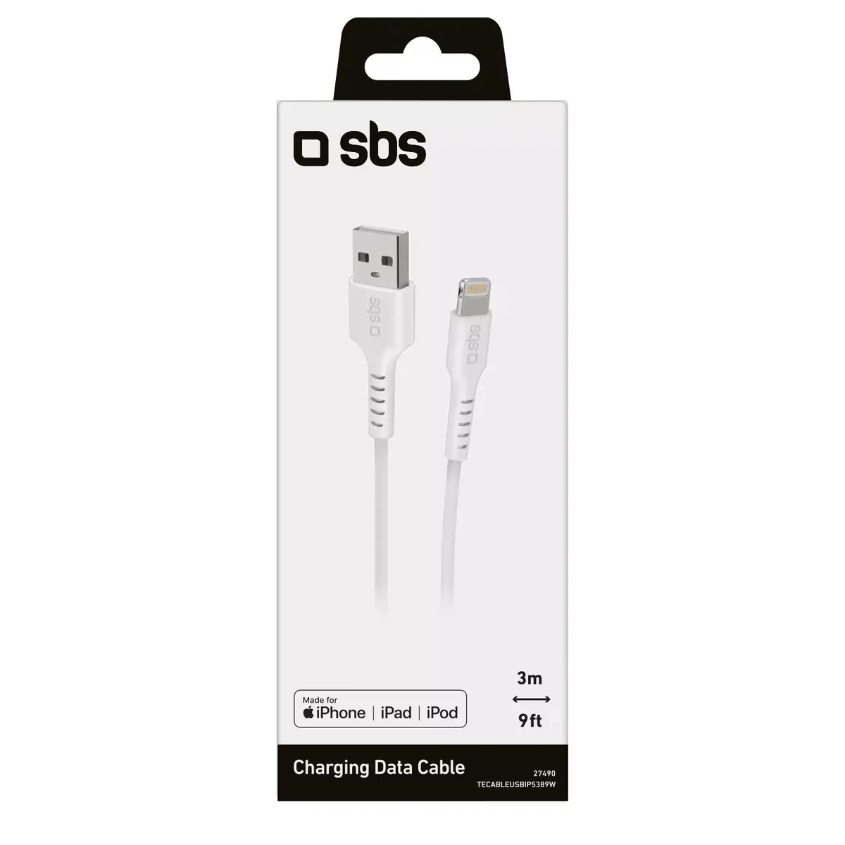 Lightning kabelis SBS TECABLEUSBIP5389W Photo 2