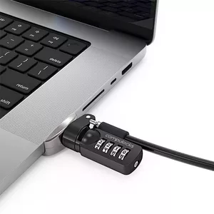 Compulocks Ledge Lock Adapter for MacBook Pro 16" M1 M2 M3 Combination Cable Lock Silver
