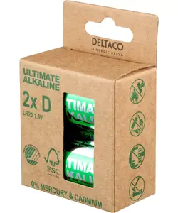 Deltaco Ultimate Alkaline D vienreizējā baterija D 270g