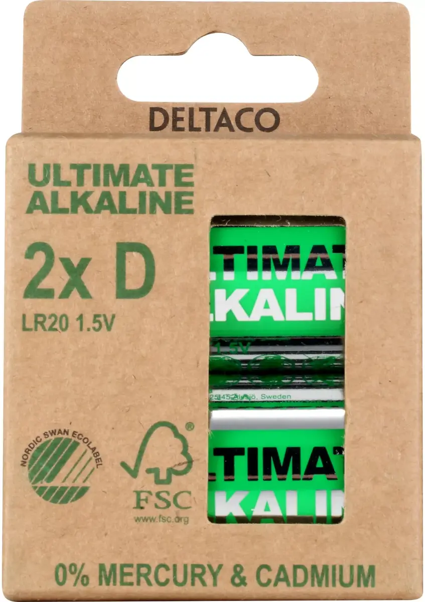 Deltaco Ultimate Alkaline D vienreizējā baterija Photo 2
