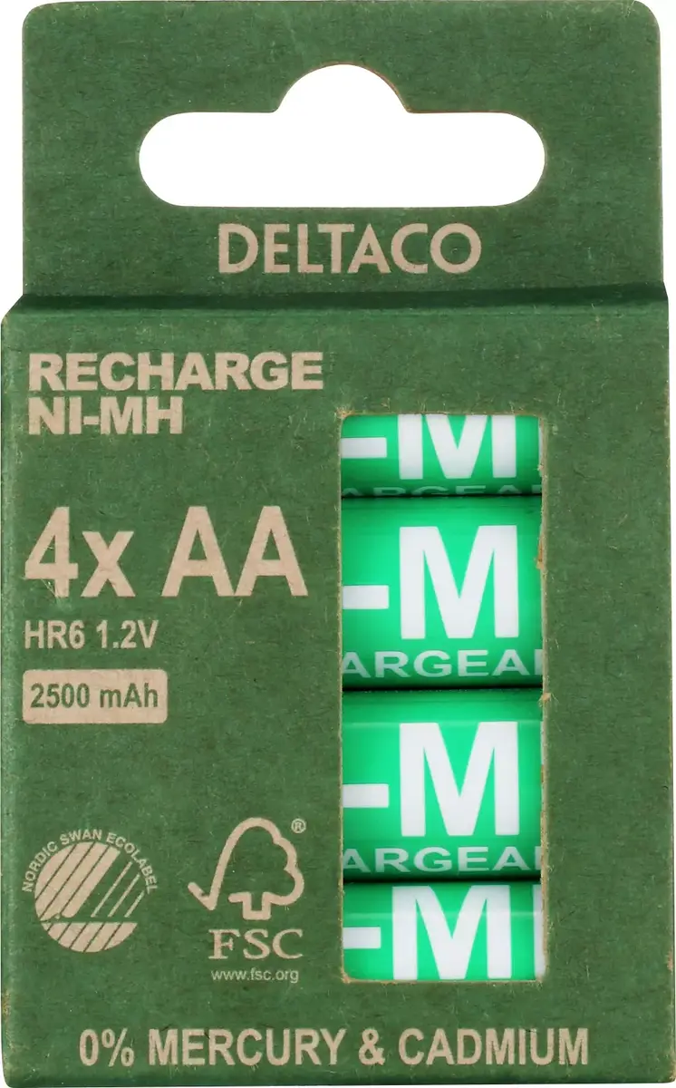 Uzlādējama baterija Deltaco ULT-NH2500AA-4P Photo 2