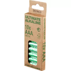 Vienreizējās lietošanas akumulators Deltaco Ultimate Alkaline AAA 130g 10 gabali