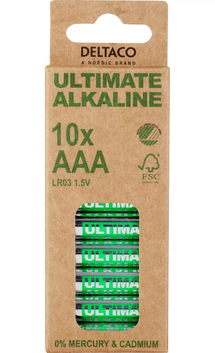 Vienreizējās lietošanas akumulators Deltaco Ultimate Alkaline AAA Photo 2